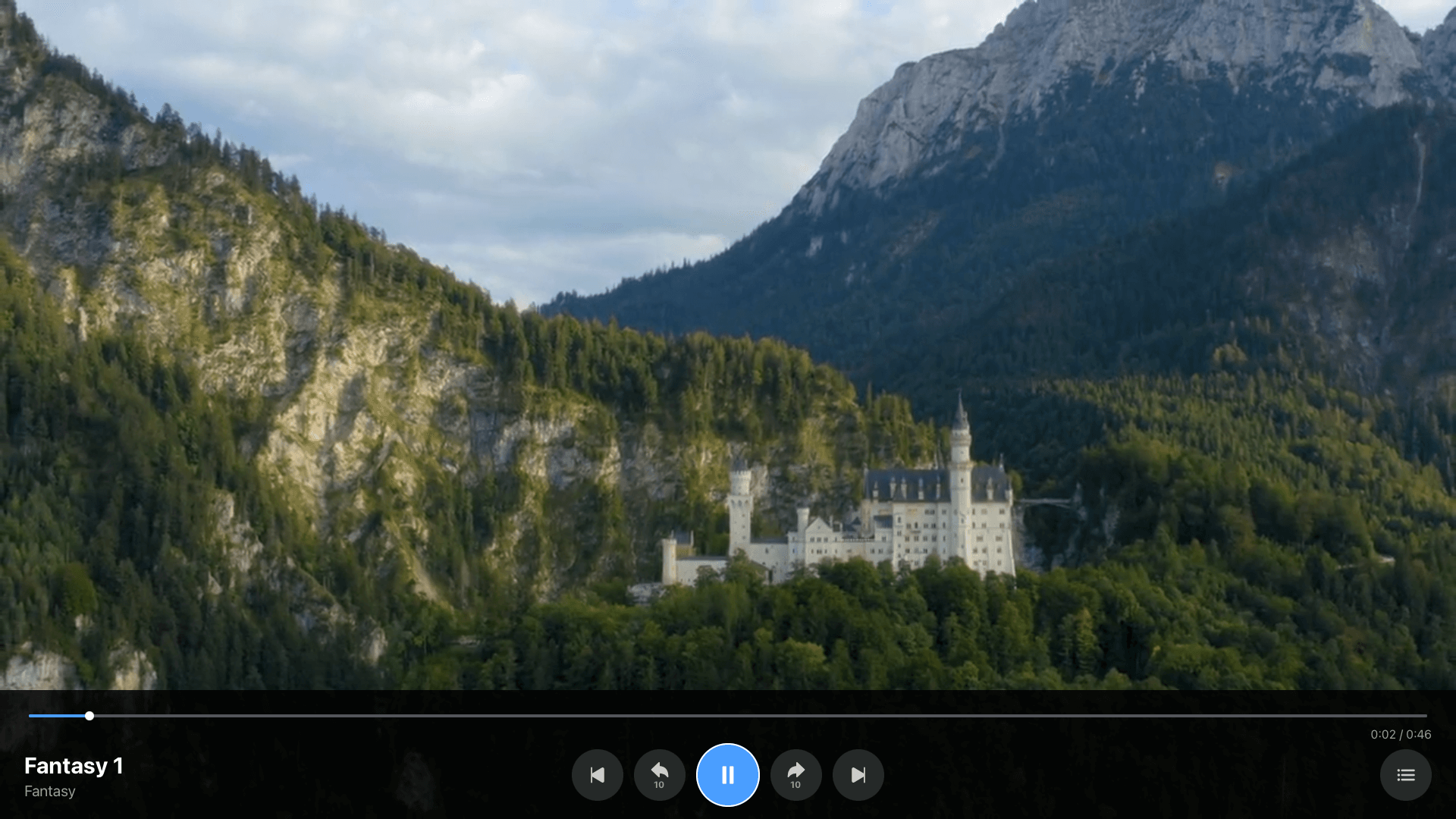Tuna IPTV fullscreen video player
